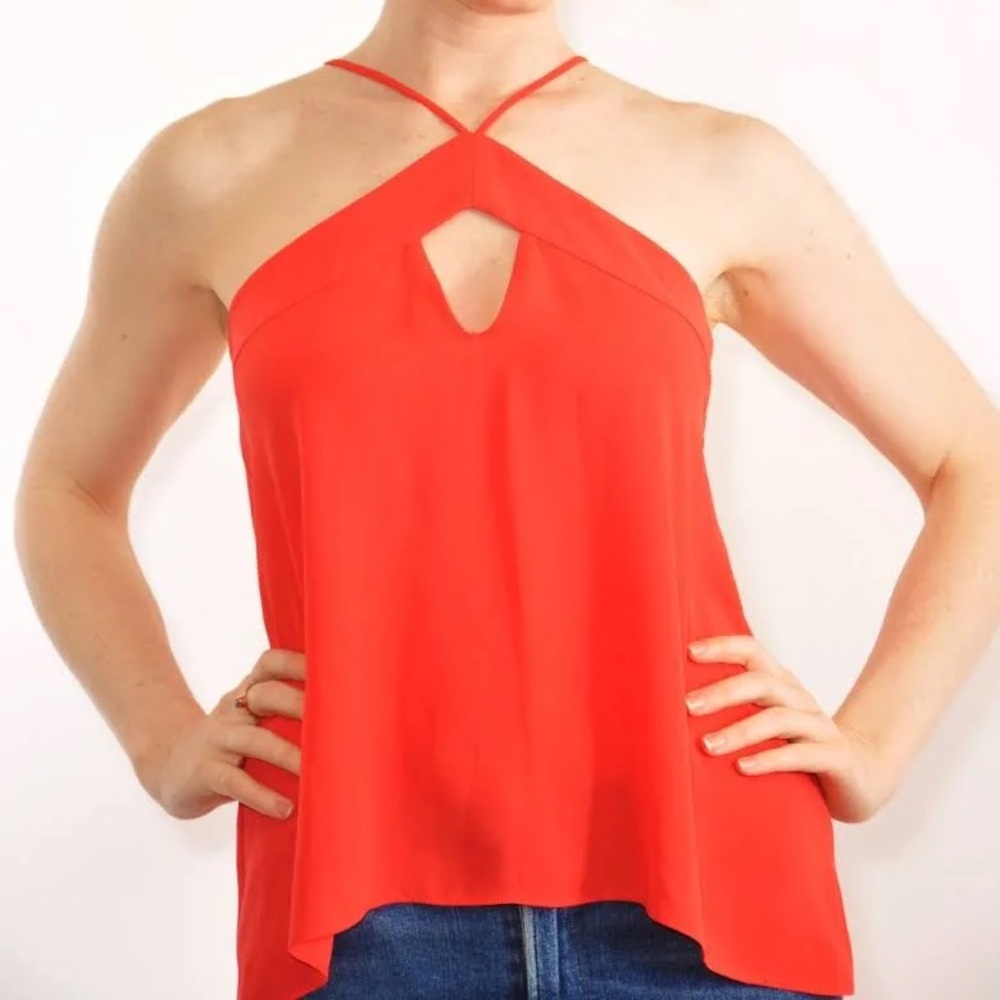 BCBGMaxAzria Red Halter Top